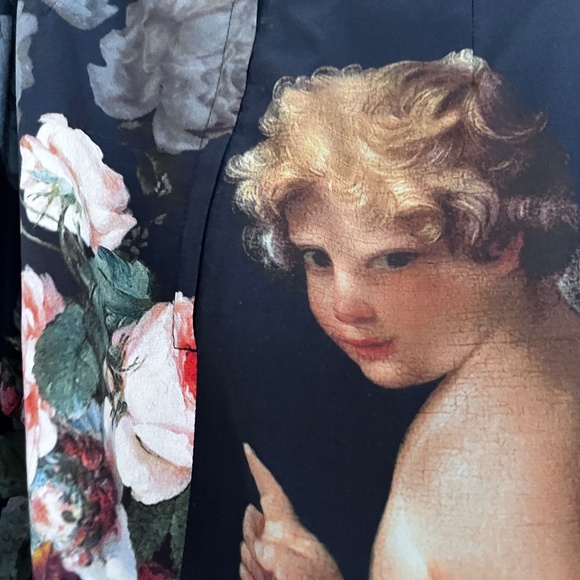 Romantic Dolce & Gabbana cherub print silk skirt - Picture 2 of 6